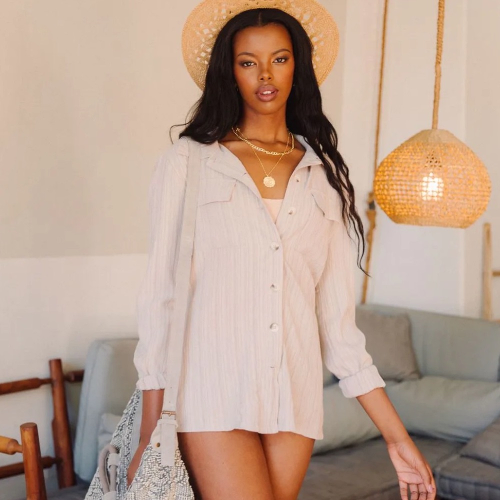 Textured Button Down Shirt - Picture 3 of 11